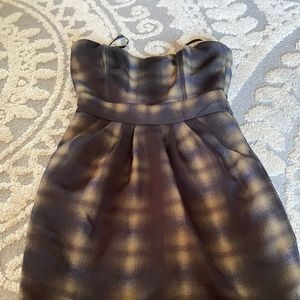 Above knee plaid dress with pockets